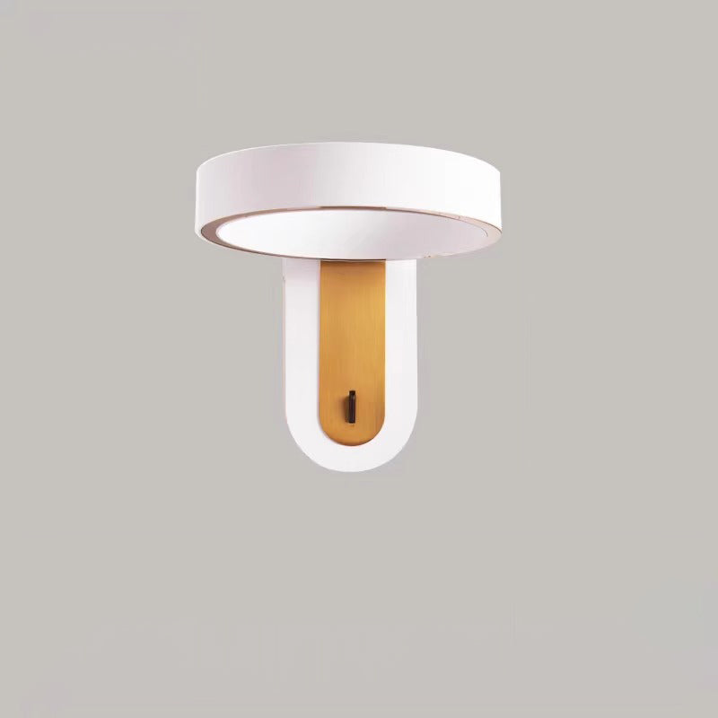 Round Iron Aluminum Bedroom Wall Lamp