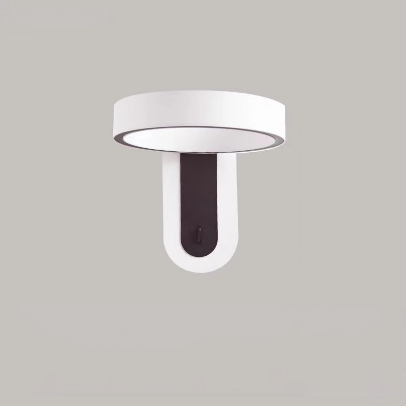 Round Iron Aluminum Bedroom Wall Lamp