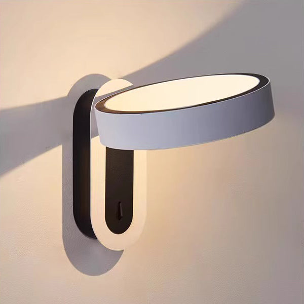Round Iron Aluminum Bedroom Wall Lamp