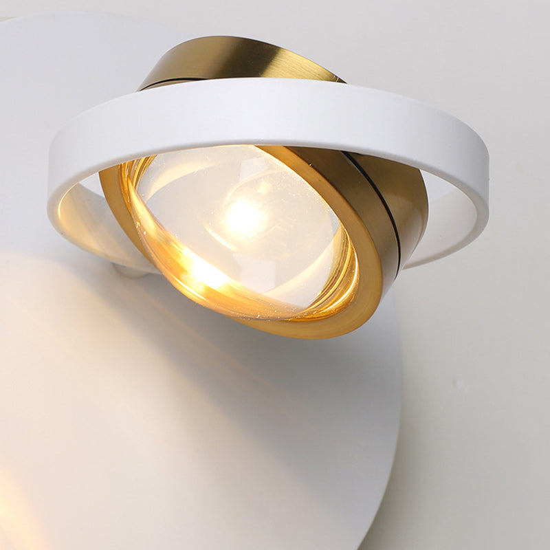 Round Iron Aluminum Bedroom Wall Lamp