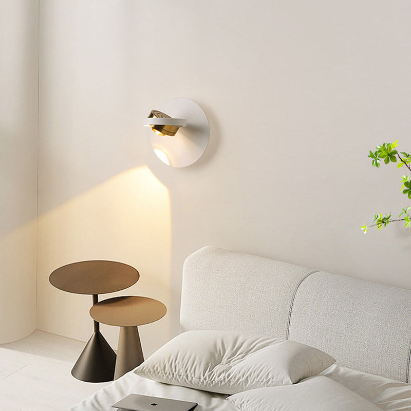 Round Iron Aluminum Bedroom Wall Lamp