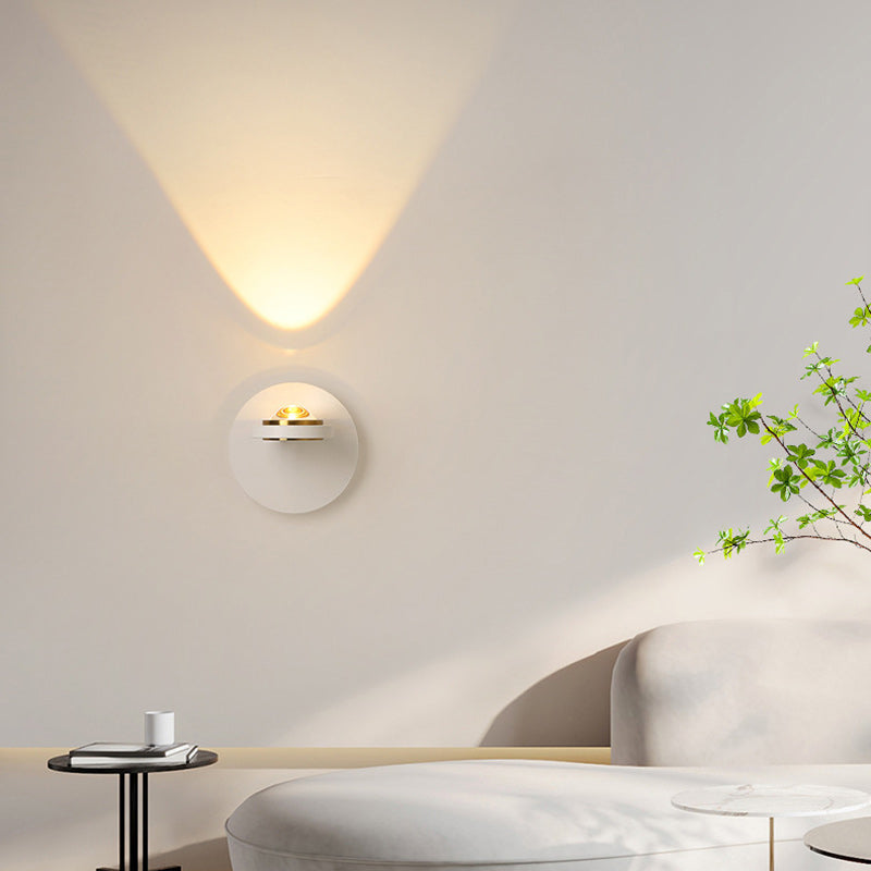 Round Iron Aluminum Bedroom Wall Lamp