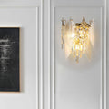 Cone Metal Glass Crystal 3-Light Wall Lamp