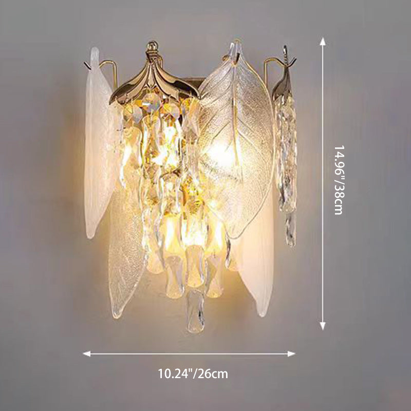 Cone Metal Glass Crystal 3-Light Wall Lamp