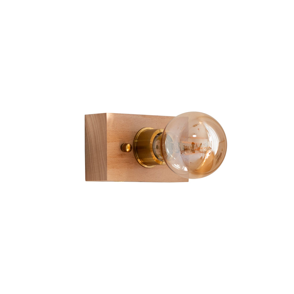 Rectangular Solid Wood Aluminum Wall Lamp