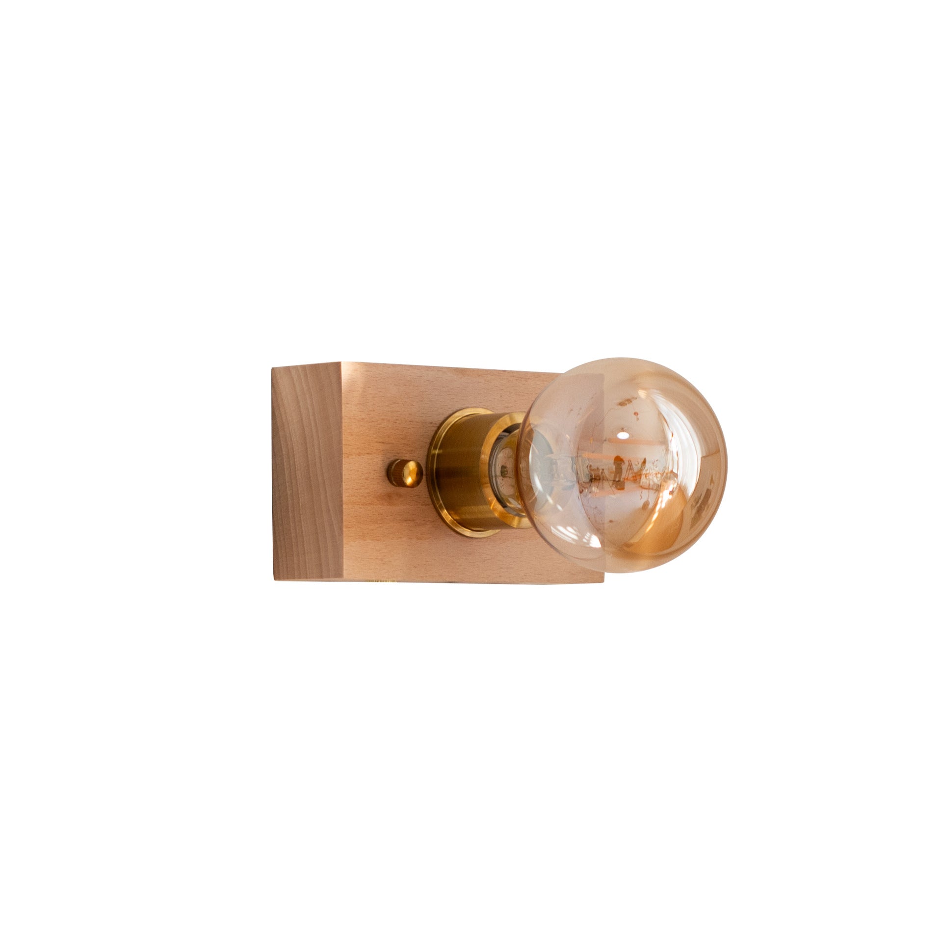 Rectangular Solid Wood Aluminum Wall Lamp