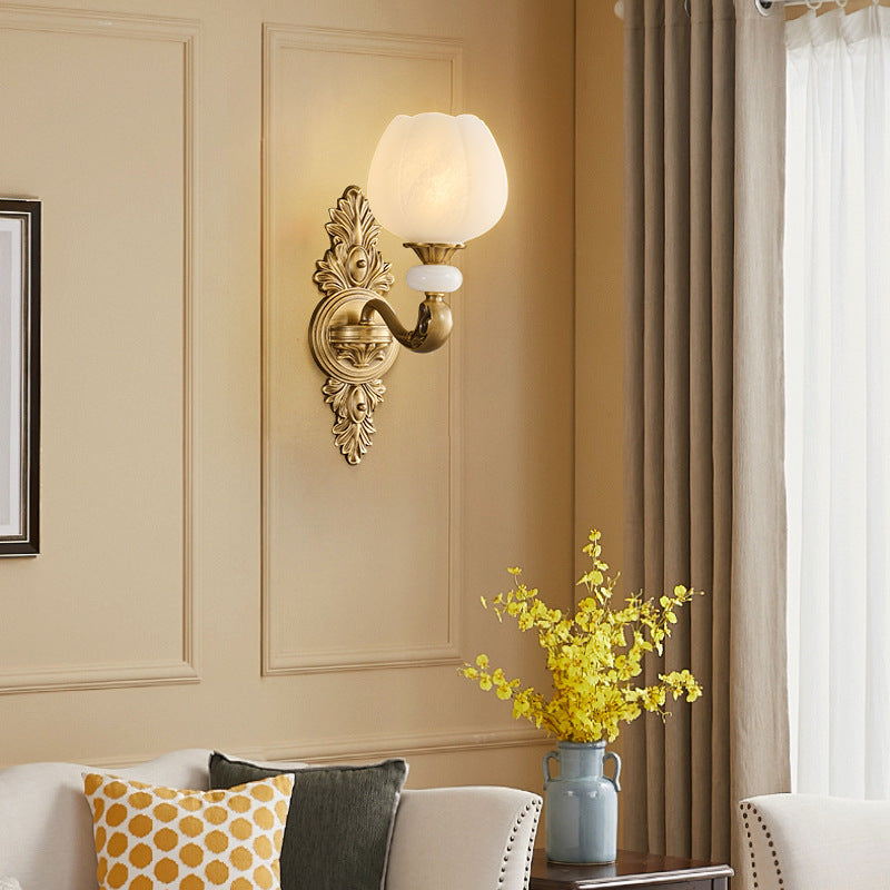 Bud Copper Glass 1/2 Wall Lamp