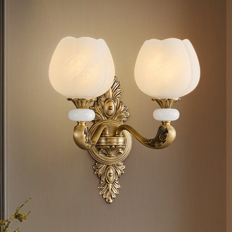 Bud Copper Glass 1/2 Wall Lamp