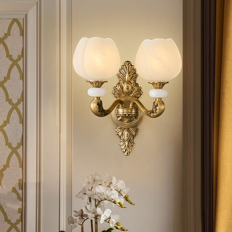 Bud Copper Glass 1/2 Wall Lamp