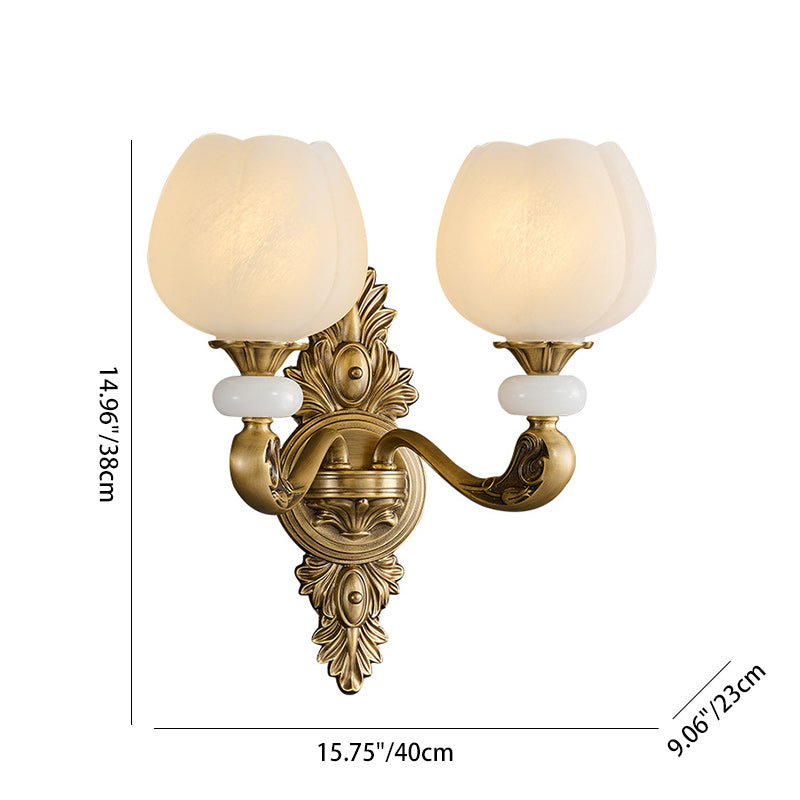 Bud Copper Glass 1/2 Wall Lamp
