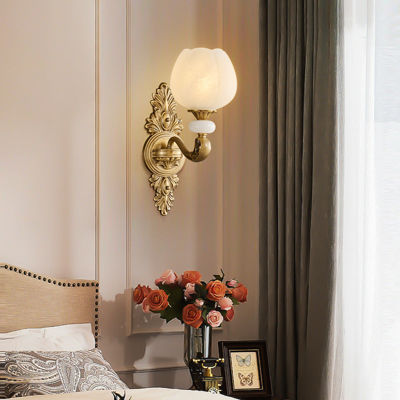 Bud Copper Glass 1/2 Wall Lamp