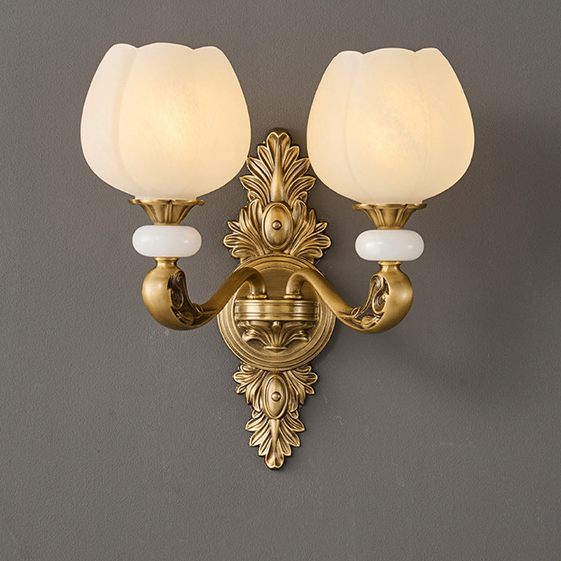 Bud Copper Glass 1/2 Wall Lamp