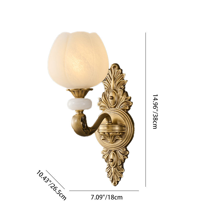 Bud Copper Glass 1/2 Wall Lamp