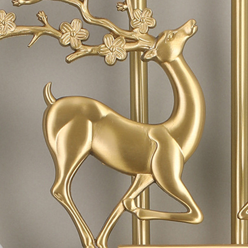 Deer Circle Brass Living Wall Lamp