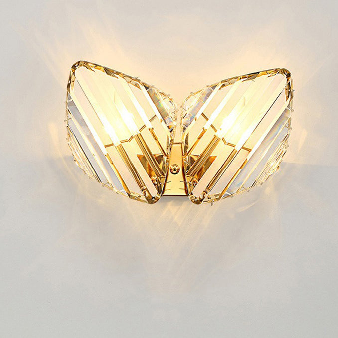 Square Metal Crystal Living Wall Lamp