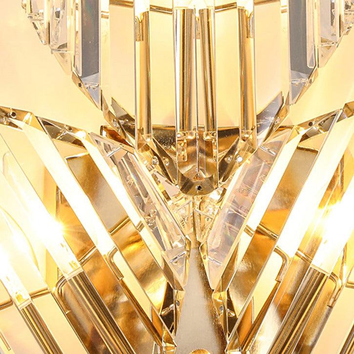 Square Metal Crystal Living Wall Lamp