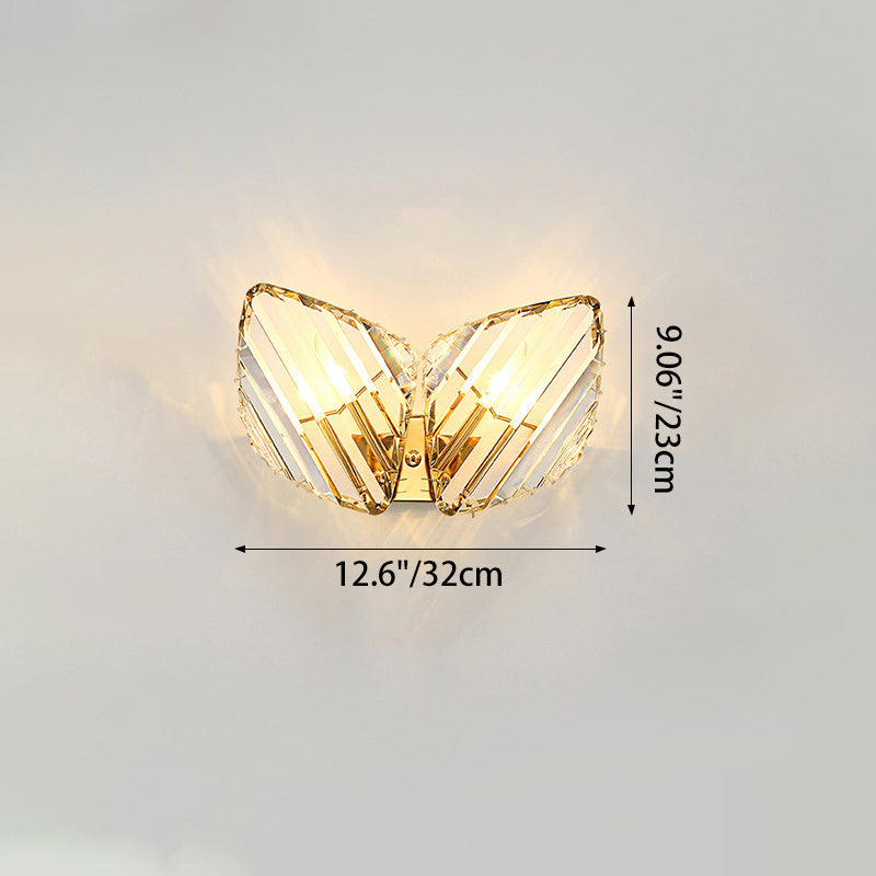 Square Metal Crystal Living Wall Lamp