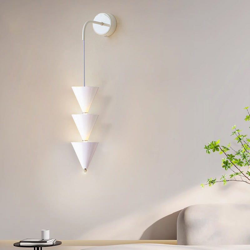 Cone Iron Acrylic Living Wall Lamp