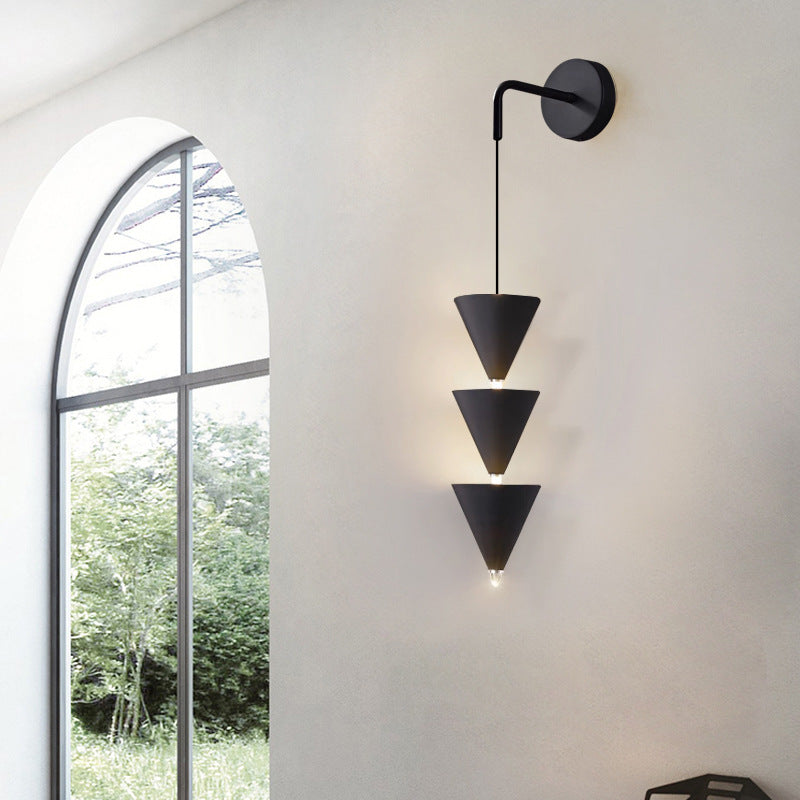 Cone Iron Acrylic Living Wall Lamp
