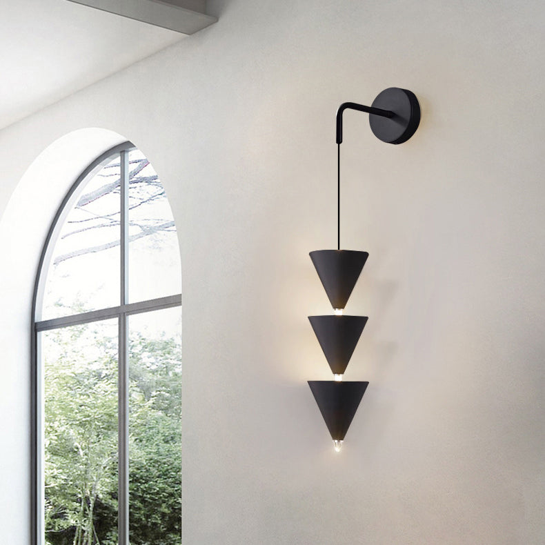 Cone Iron Acrylic Living Wall Lamp
