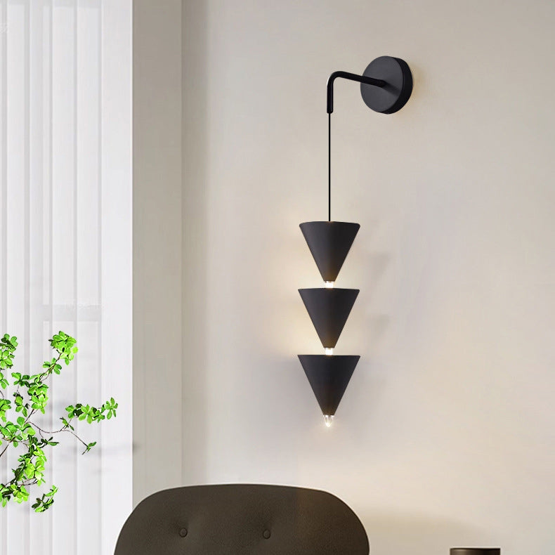 Cone Iron Acrylic Living Wall Lamp