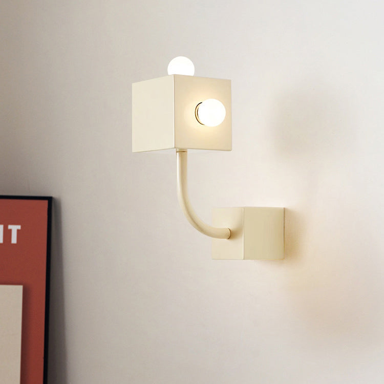 Cube Iron Bedroom 3-Light Wall Lamp