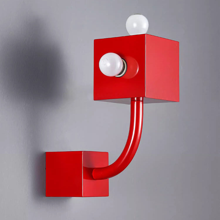 Cube Iron Bedroom 3-Light Wall Lamp