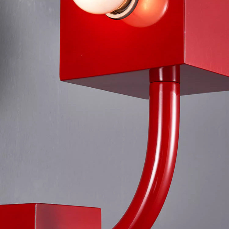 Cube Iron Bedroom 3-Light Wall Lamp