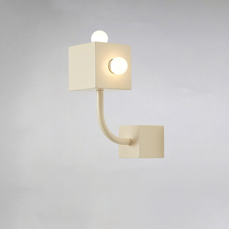 Cube Iron Bedroom 3-Light Wall Lamp