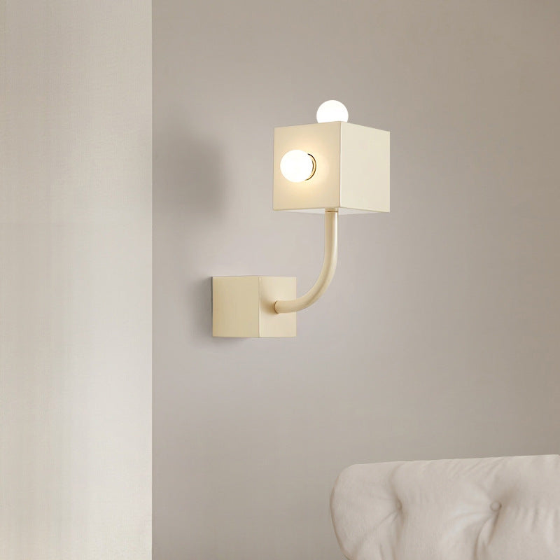 Cube Iron Bedroom 3-Light Wall Lamp