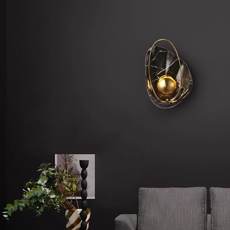 Shell Oval Resin Iron Wall Lamp