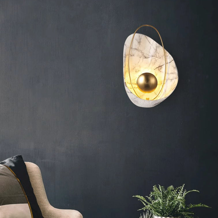 Shell Oval Resin Iron Wall Lamp