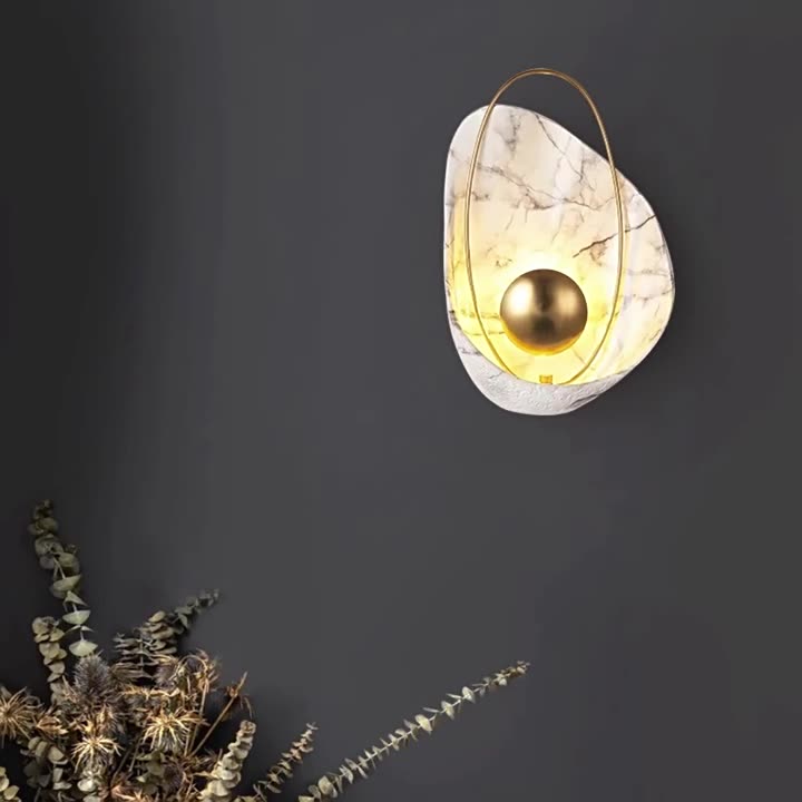 Shell Oval Resin Iron Wall Lamp