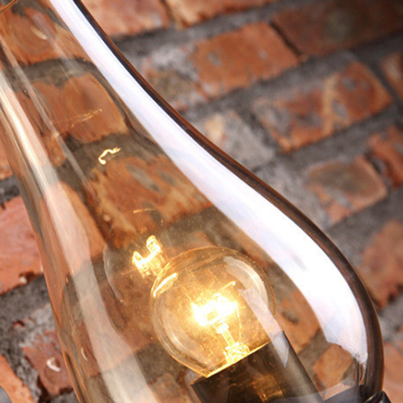 Bottle Iron Glass Hallway Wall Lamp