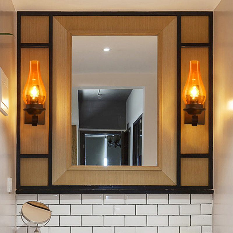 Bottle Iron Glass Hallway Wall Lamp