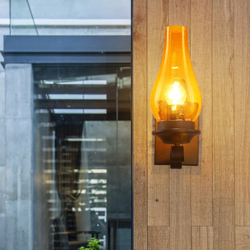 Bottle Iron Glass Hallway Wall Lamp