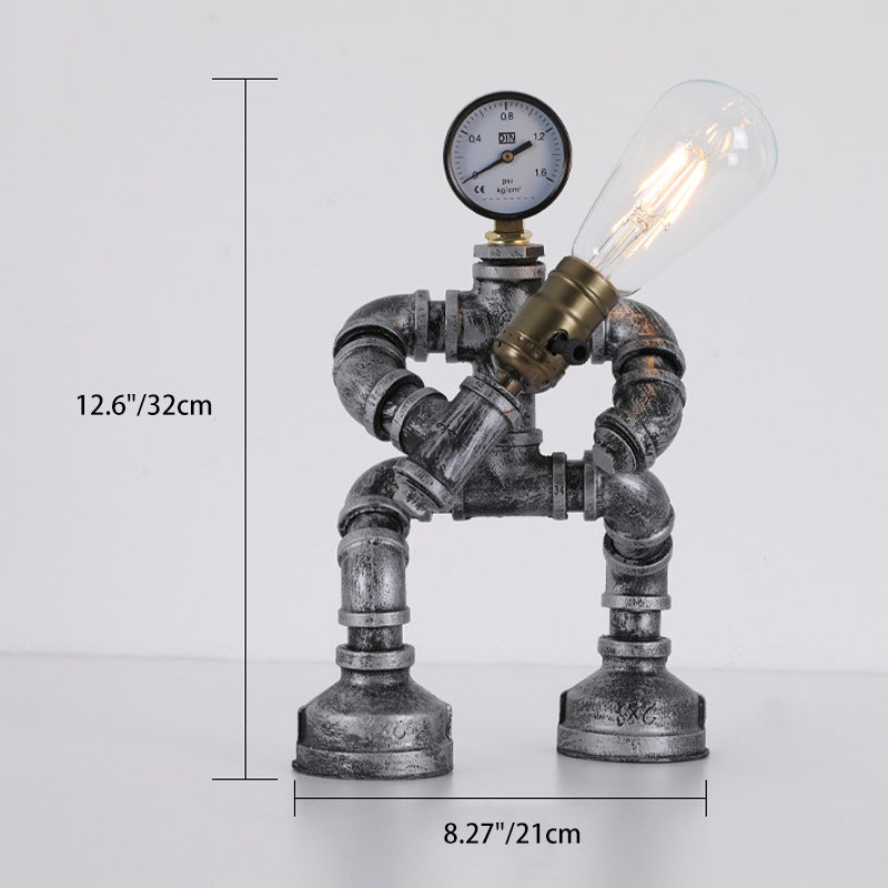 Robot Iron Glass Bedroom Table Lamp