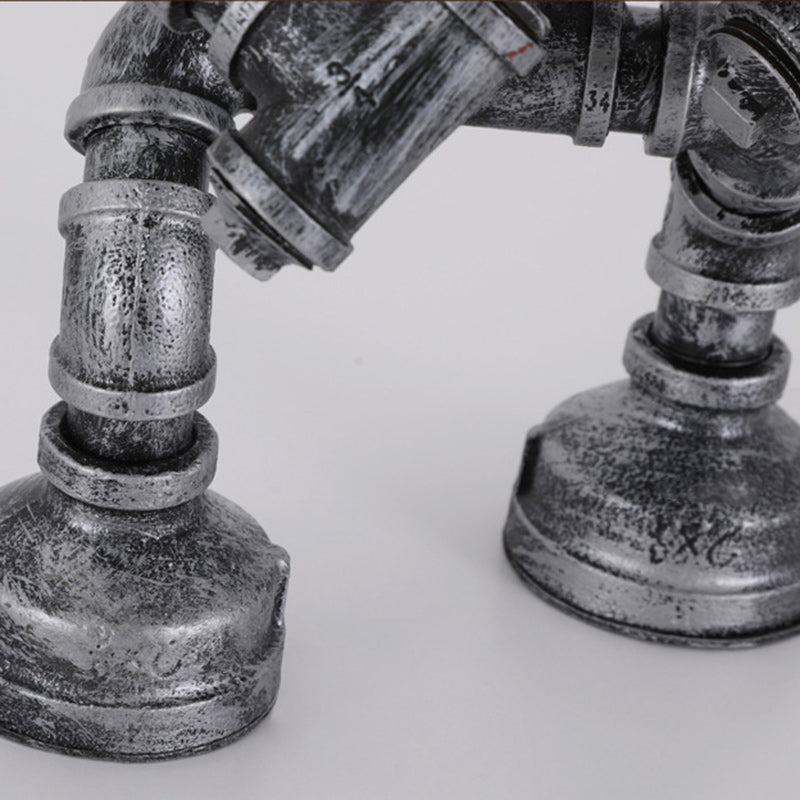 Robot Iron Glass Bedroom Table Lamp