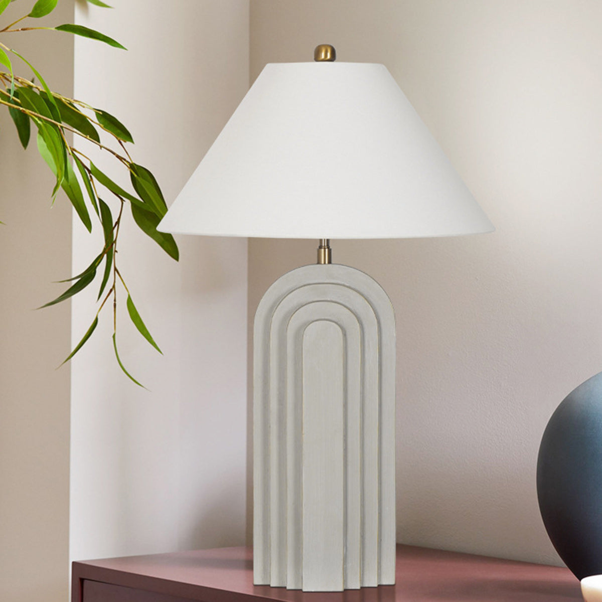 Frustum Cone Resin Fabric Table Lamp