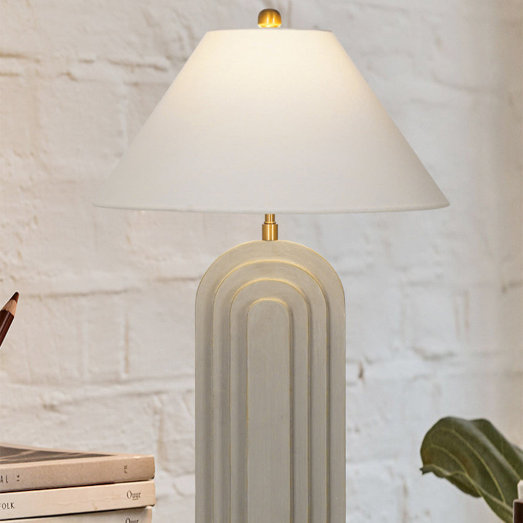 Frustum Cone Resin Fabric Table Lamp