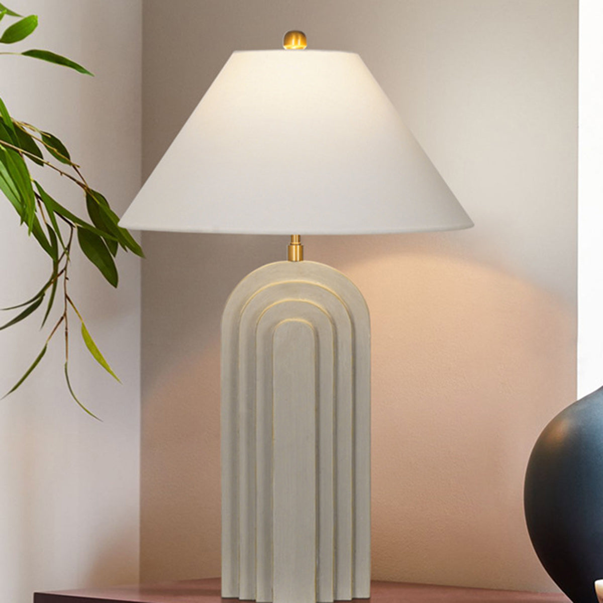 Frustum Cone Resin Fabric Table Lamp