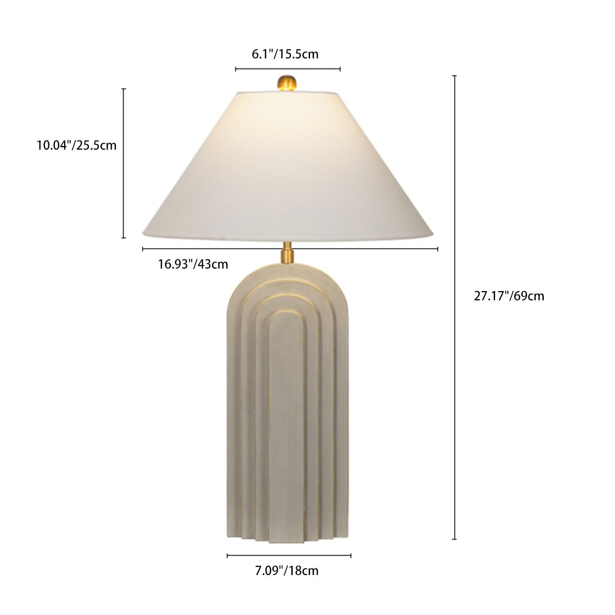 Frustum Cone Resin Fabric Table Lamp