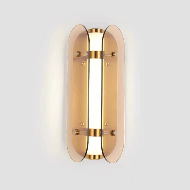 Oval Copper Glass Living Wall Lamp