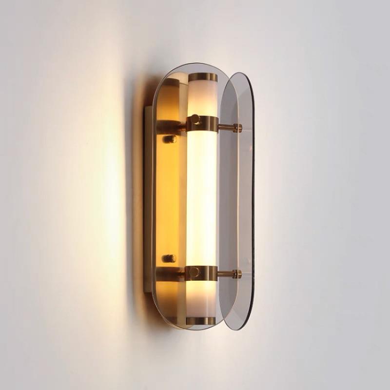 Oval Copper Glass Living Wall Lamp