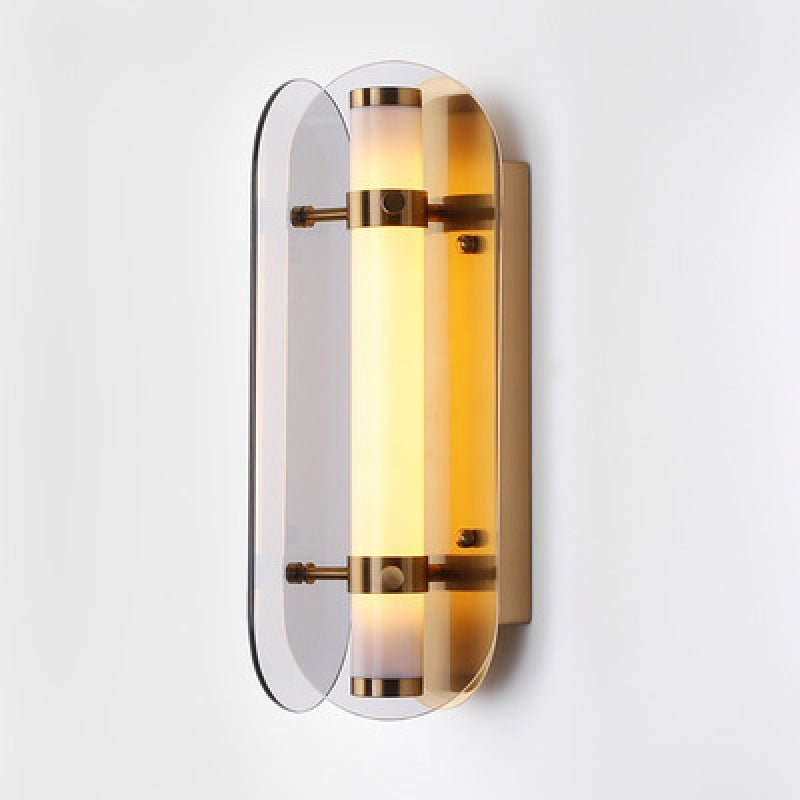 Oval Copper Glass Living Wall Lamp