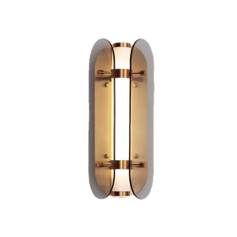 Oval Copper Glass Living Wall Lamp