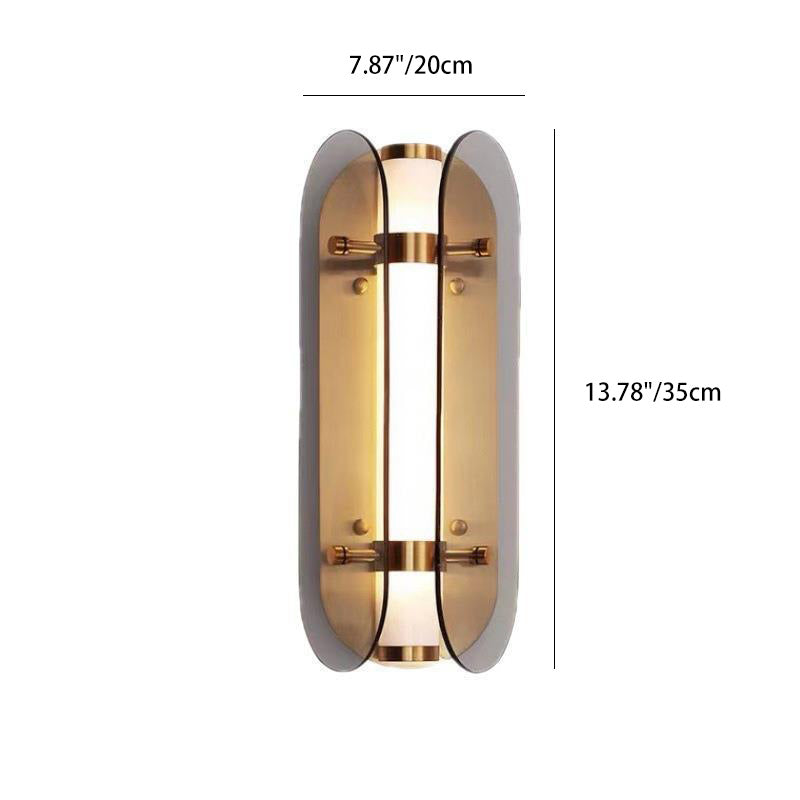 Oval Copper Glass Living Wall Lamp