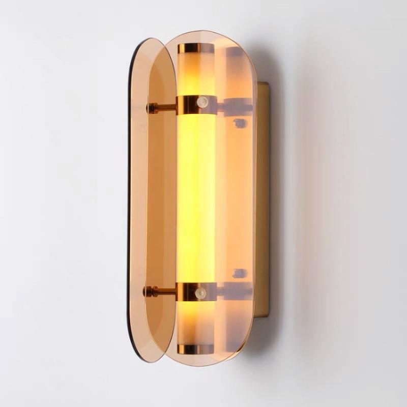 Oval Copper Glass Living Wall Lamp