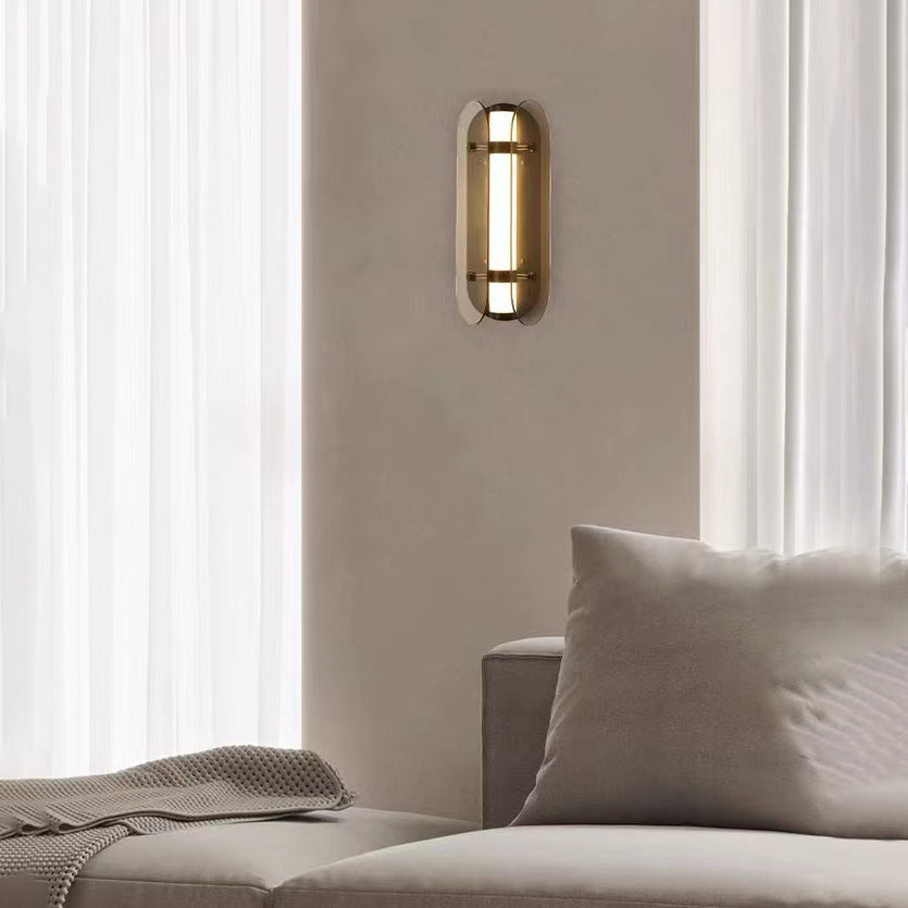 Oval Copper Glass Living Wall Lamp