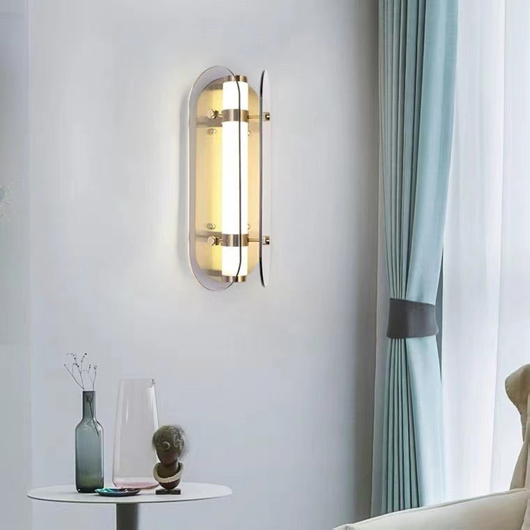Oval Copper Glass Living Wall Lamp